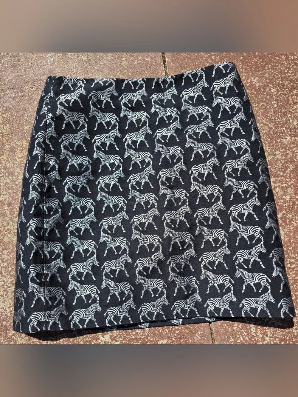 J.Crew Black Zebra Print Mini Skirt 0